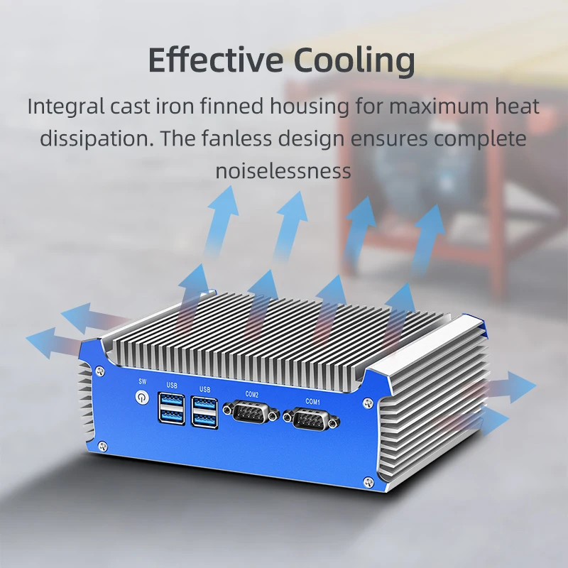 XCY Fanless อุตสาหกรรมคอมพิวเตอร์ขนาดเล็ก Intel Core I7-4500U 2x RS-232 Serial พอร์ต Dual GbE LAN 4x USB สนับสนุน WiFi Windows Linux