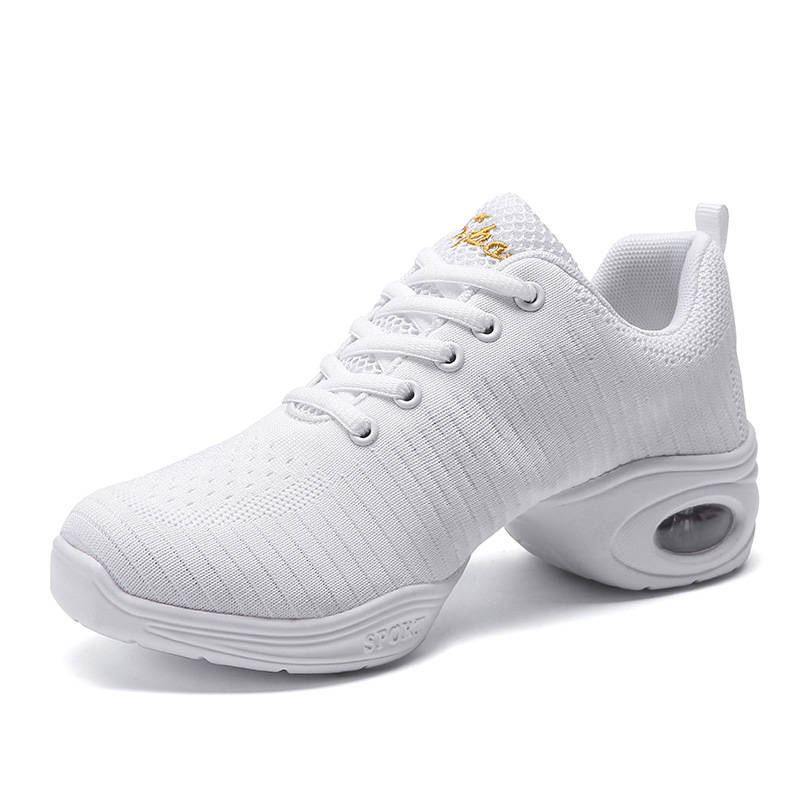 Zapatos de baile para mujer, zapatillas modernas de suela exterior blanda para Jazz, zapatillas deportivas de malla transpirables y ligeras para baile y Fitness