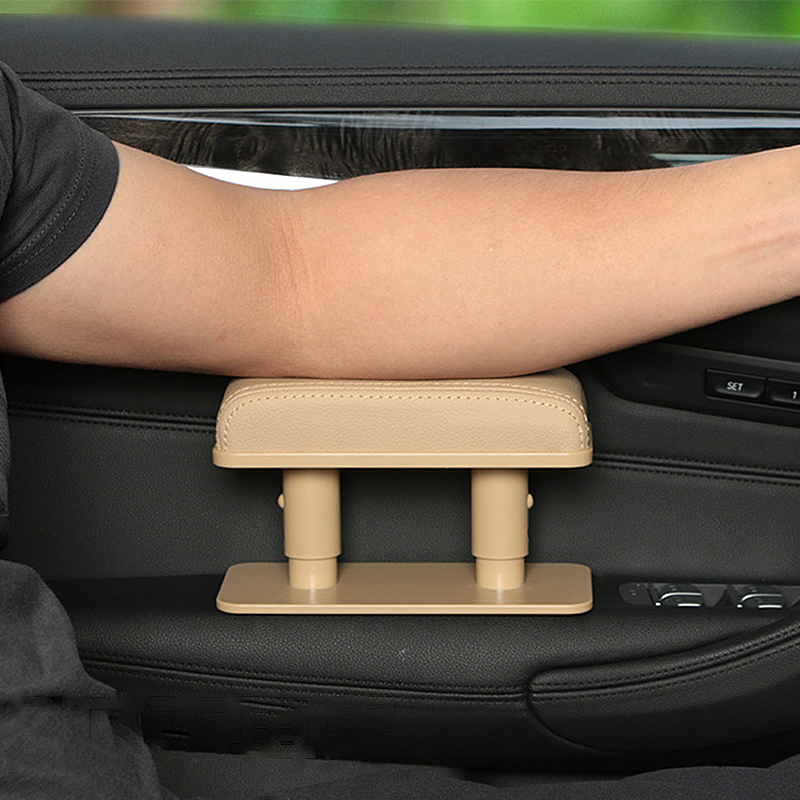 Seametal extensor de descanso de braço para porta de carro, apoio de cotovelo, altura ajustável, couro pu, almofada de apoio de braço automático universal