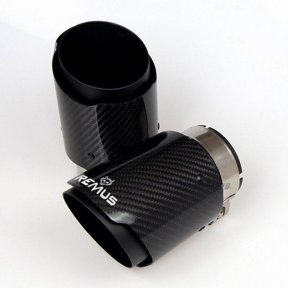 レムスマットブラックパイプ炭素繊維ステンレス鋼ユニバーサル自動車排気管マフラーパイプ bmw e46 выхлопные системы