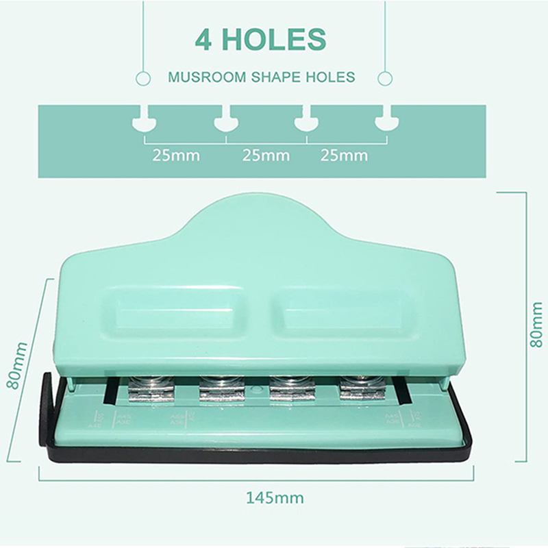 KW-triO 4 Hole Creative Mushroom Hole Puncher Disc Ring Binding Cutter T-type Paper Puncher Craft Diy Tool Offices Stationery