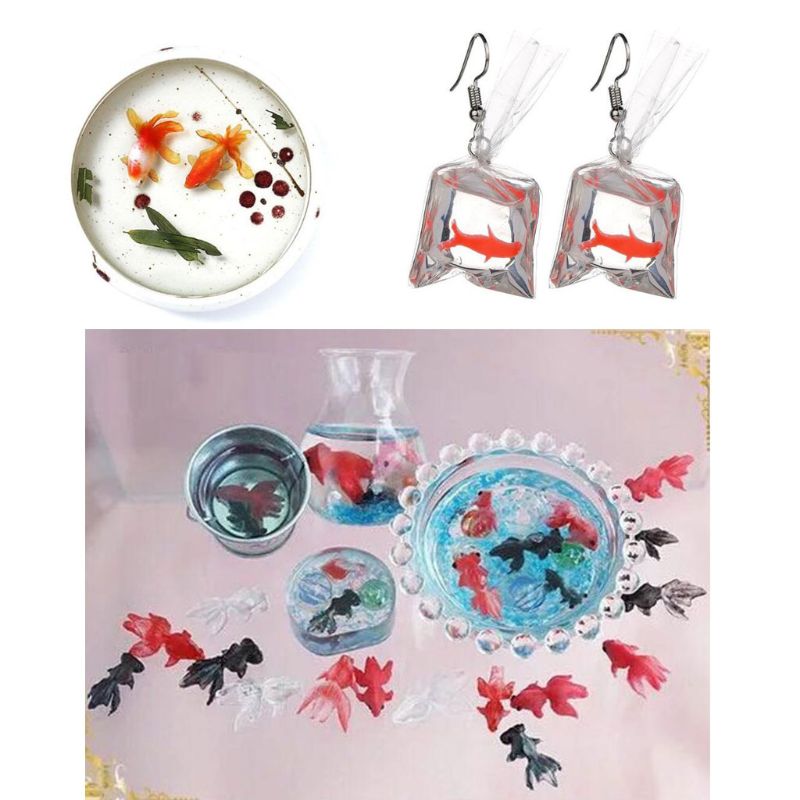3Pc ミニサイズ金魚蓮の葉 Earrrings 水 Dag Diy の樹脂の宝石金型キット