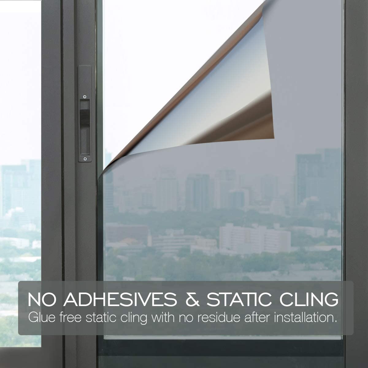 50*500Cm One Way Mirror Window Film Privacy Sun Blocking Glass Sticker Heat Control Reflective Film Self Adhesive Window Tint