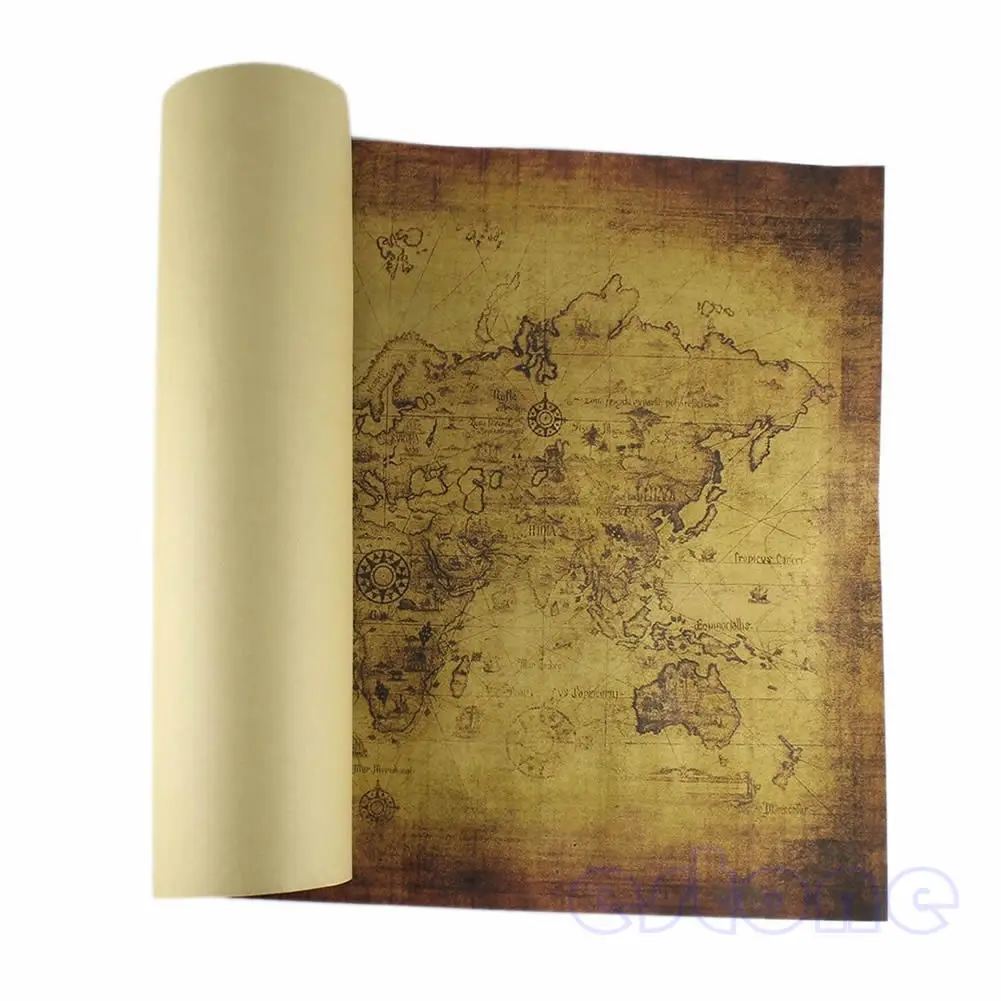 2020 新ラージヴィンテージスタイルレトロ紙ポスターグローブ旧世界の地図ギフト 71x51cm