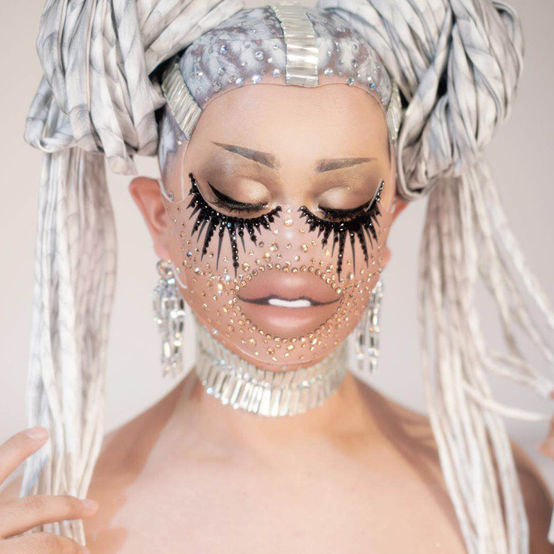 Zimo-Rhinestone Máscara De Boca De Cristal, Engraçado Prop, Acessórios De Palco, Cantor Personalizado, Designer De Máscara, Festa De Natal