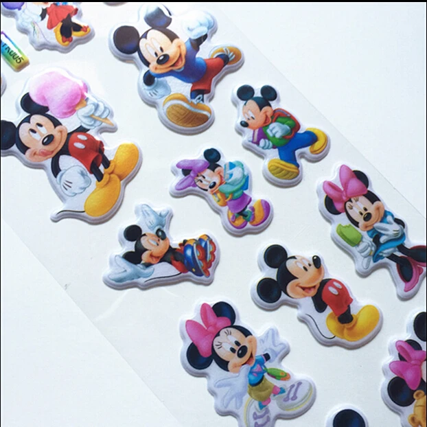 Bộ 6 Hình Chuột Mickey Dễ Thương Minnie Dán Trẻ Em Anime Dễ Thương Dán Hành Lý Xách Tay Thêu Sò Miếng Dán Bán