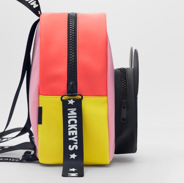 Disney-mochila con estampado de Mickey y Minnie Mouse para niño y niña, morral escolar con estampado de pato Donald