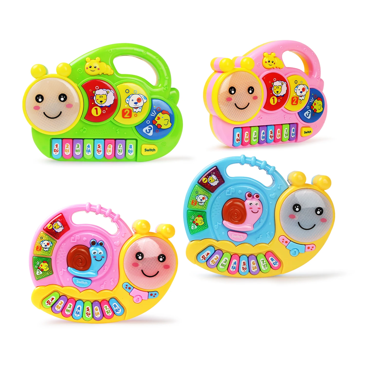 Juego de teclado de Piano de dibujos animados para chico, juguete electrónico multifuncional con sonido de Animal, luz intermitente, instrumento para bebé, juguetes educativos, regalo