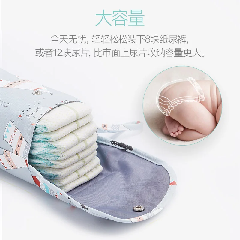 Nueva bolsa de pañales para bebés impermeable y reutilizable, bolso para bebé, bolsa de almacenamiento de pañales para mamá de gran capacidad al por mayor
