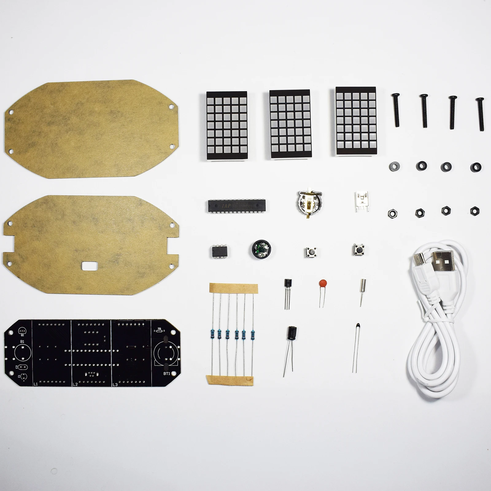 Kit de reloj electrónico con pantalla de temperatura, alarma de escritorio, matriz LED Digital, espejo negro, recordatorio de vacaciones y cumpleaños, bricolaje