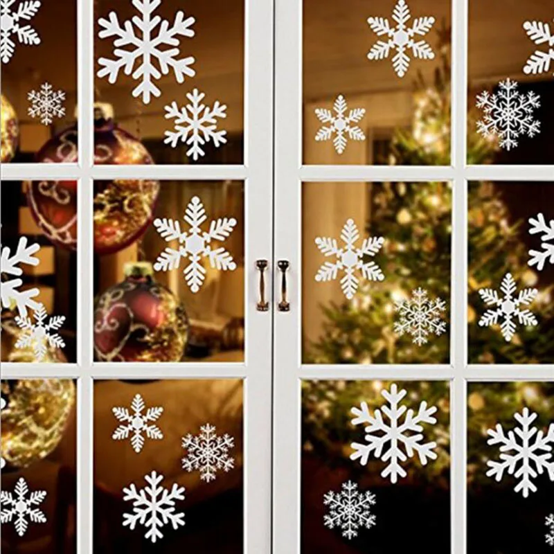 27 Chiếc Trắng Bông Tuyết Cửa Sổ Đề Can Dán Giáng Sinh Năm Mới Mùa Đông Phòng Dán Tường Merry Đồ Dùng Trang Trí Giáng Sinh Cho Gia Đình