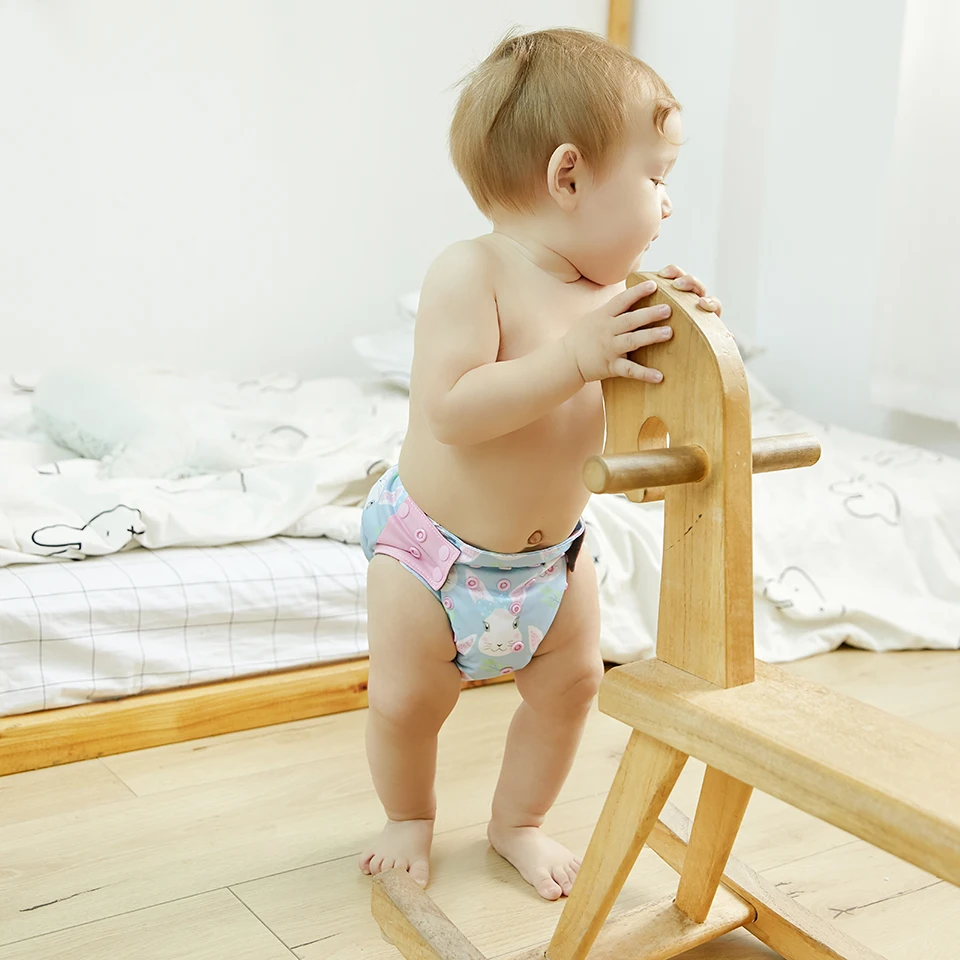 Feliz flauta durante a noite fralda de pano aio uso noturno fraldas de bebê pesadas e molhadas carvão de bambu reforços duplos caber 5-15kg