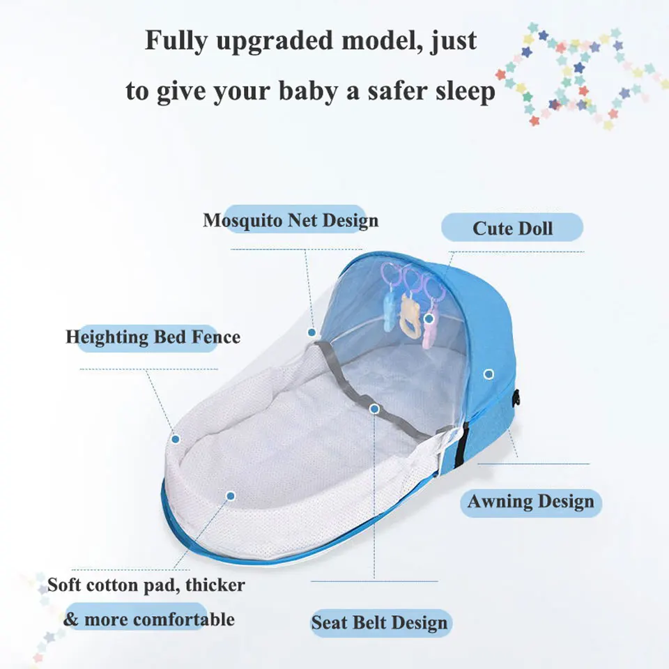 แบบพกพาเด็ก Nest Multi-Function เตียงเด็กทารกยุงสุทธิพับ Babynest Bassinet ทารกนอนเด็กเตียง
