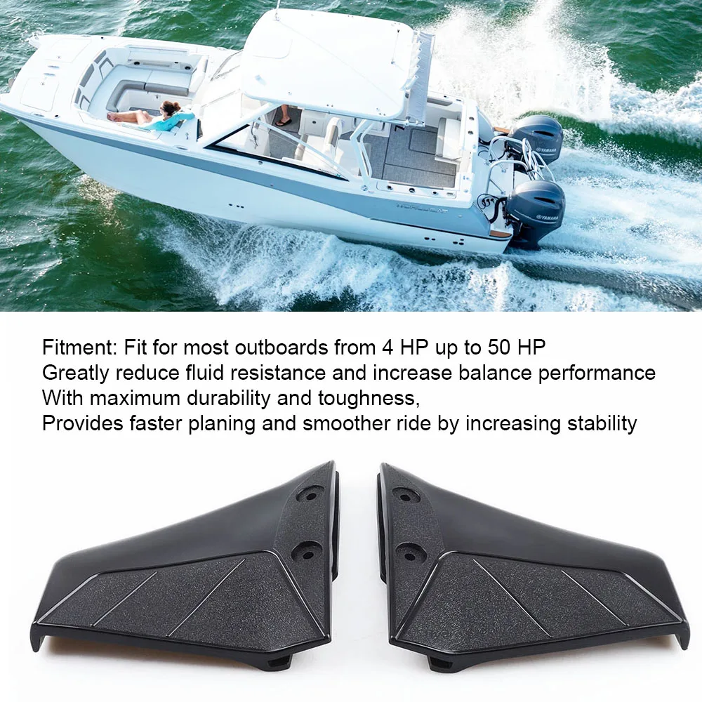 1 Paar Kleine Draagvleugelboot Motor Stabilisator Enigne Componenten Voor 4-50 Pk Buitenboordmoer Abs Zwarte Bootonderdelen