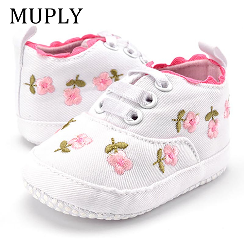 Babymeisjesschoenen Wit Kant Bloemen Geborduurd Zachte Schoenen Prewalker Wandelschoenen Peuter Kinderschoenen Eerste Walker