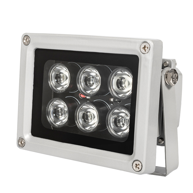 Distanza IR de 60m, 6 Leds, iluminadores IR, luz infrarroja LED, cámara CCTV, luz de relleno de visión nocturna para cámara de seguridad CCTV