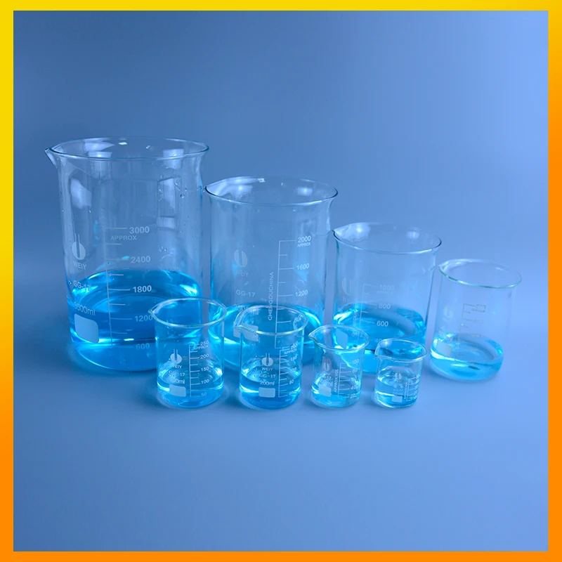 1000ML 2000ML Low Form Beaker Chemistry Laboratory Borosilicate Glass Transparent Beaker Thickened with spout 1PC