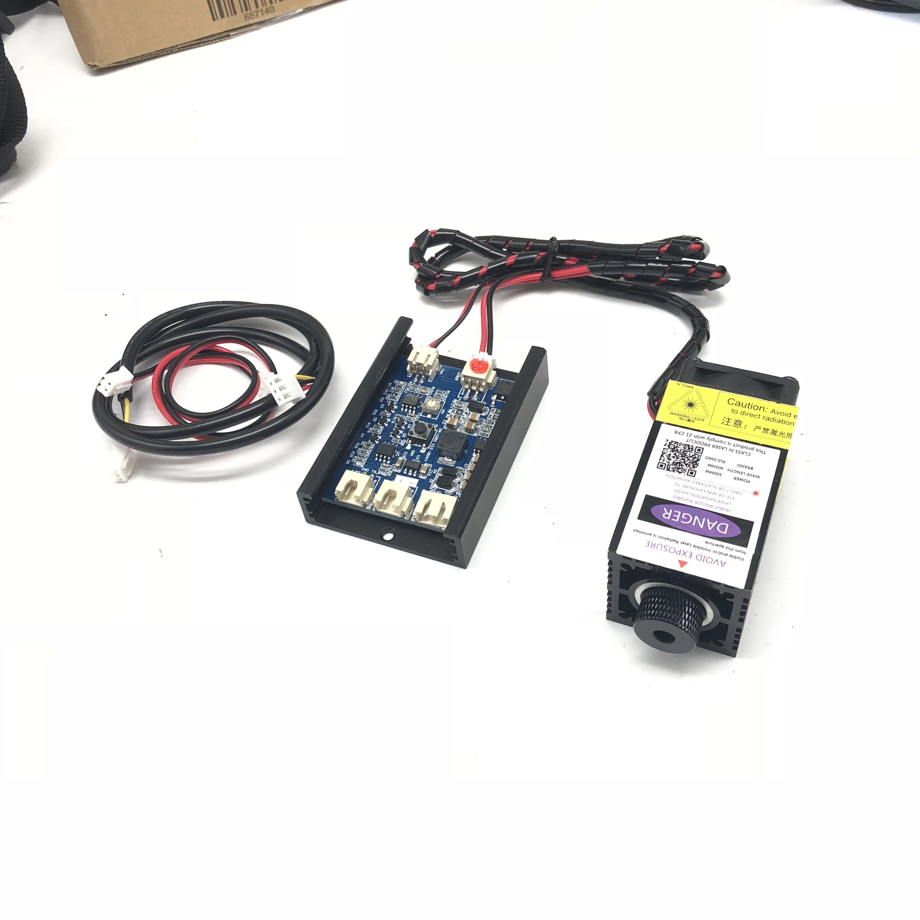 500Mw 405NM Xanh Tím Laser Mô Đun Khắc, Với TTL PWM Điều Khiển Tập Trung Ống Diode + Tặng Kính
