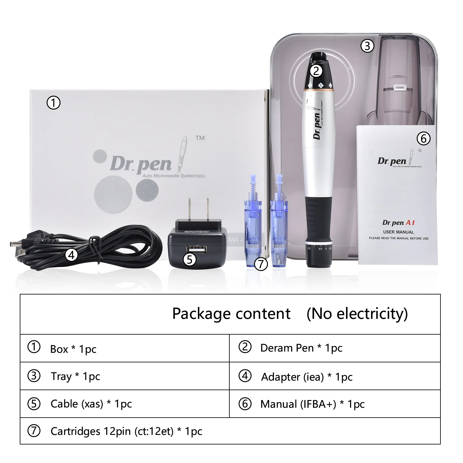 DrペンウルティマとA1 12個針キットプロフェッショナルダーマペン有線microneedlingダーマペン顔メソセラピー美容機器