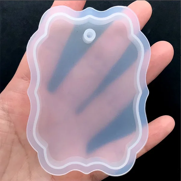 Lớn Cạp Thẻ Khuôn Silicon Chữ Nhật Lớn Thẻ Khuôn Với Viền Trang Trí Ép Hoa Trang Sức Tiếp Liệu Nhựa Hàng Thủ Công