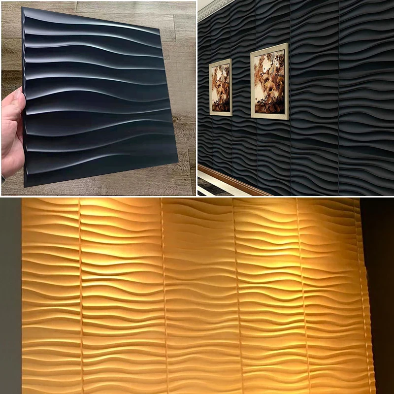 30X30ซม.3D สามมิติสติ๊กเกอร์ติดผนังตกแต่งห้องนั่งเล่นวอลล์เปเปอร์ภาพจิตรกรรมฝาผนังกันน้ำ3d ผนังแผงแม่พิมพ์ห้องน้ำห้องครัว