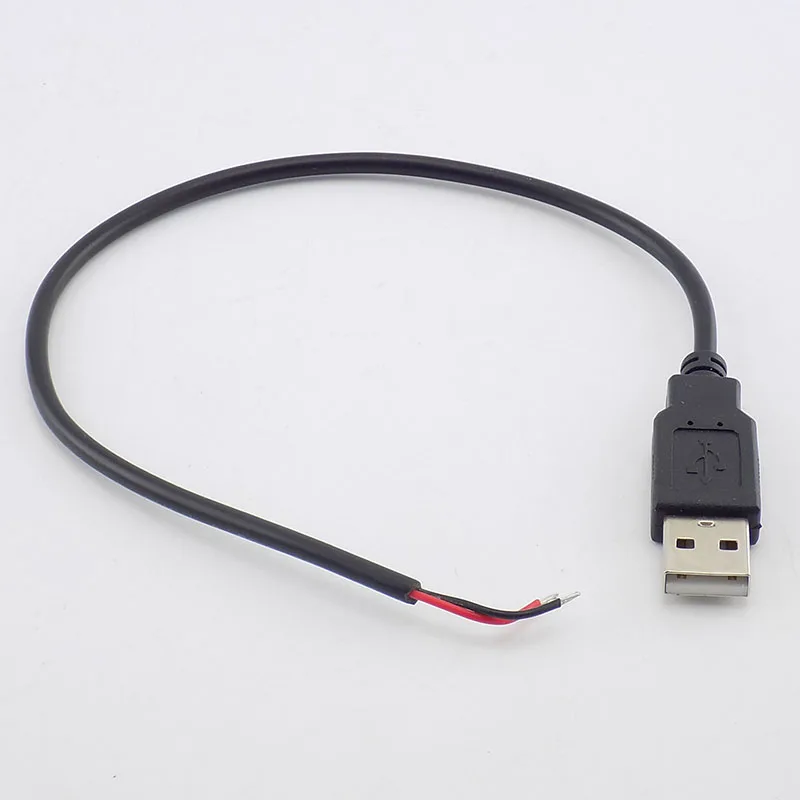 0.3/1/2 メートル DC 5V USB 2.0 タイプ A オス 2 ピンケーブル電源アダプタ充電スマートデバイス DIY コネクタワイヤー H10