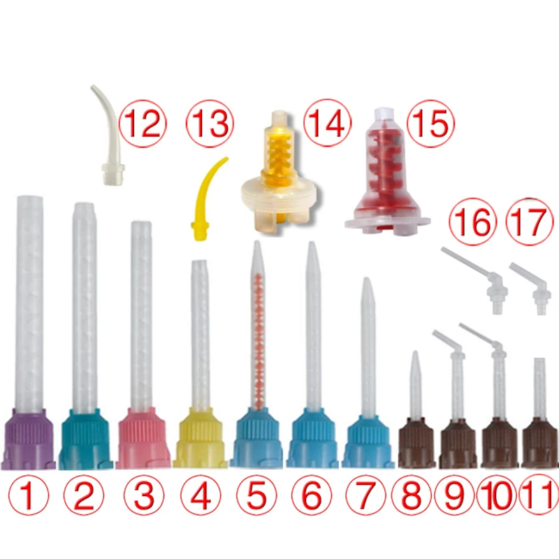 50 Teile/beutel Zahnmedizin Einweg Silikon Gummi Mischkopf 1:1 Für Abdruck Mischen Abgabe Pistole Dental Materialien