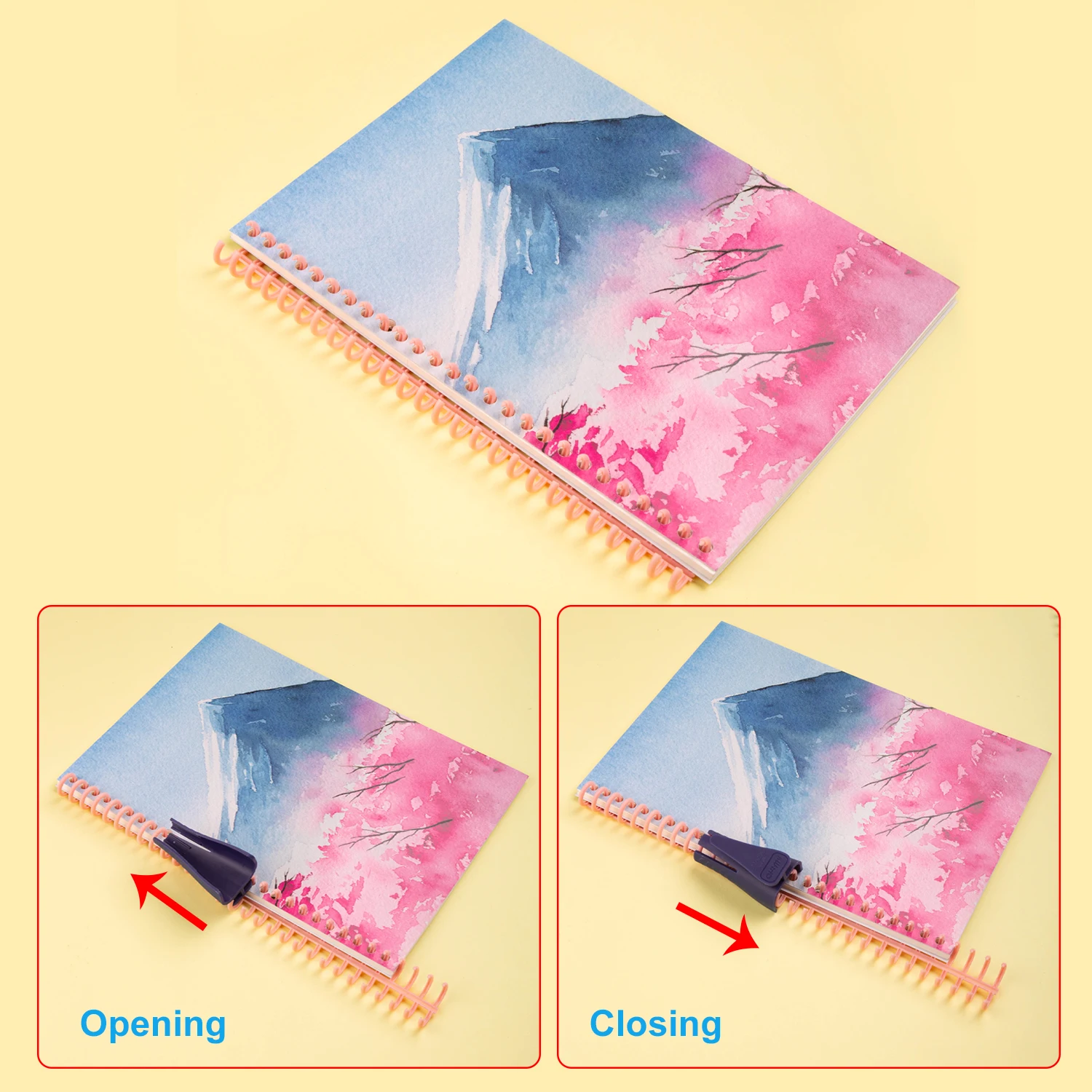 KW-trio Plastic Binder Ring Opener for Loose Leaf Binders Binding Spines Combs Opening and Closing