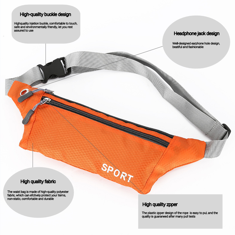 กระเป๋าเอวกีฬาเข็มขัดผู้ชายกระเป๋ากันน้ำ Ultra-Thin Mini Fanny Pack ใหม่ผู้หญิงร้อน Run Light เอวกระเป๋า
