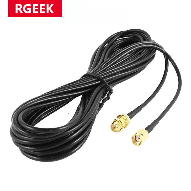 RP-SMA Złącze SMA Przedłużacz męski na żeński Miedziany przewód podajnika do koncentrycznej karty sieciowej WiFi RG174 Antena routera