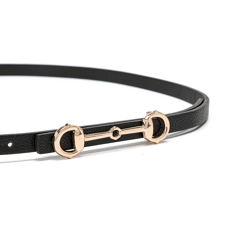 ZLY-Cinturón de moda para mujer, Material de cuero PU, hebilla redonda circular de aleación, cinturón fino informal Formal versátil para traje vaquero, novedad de 2021