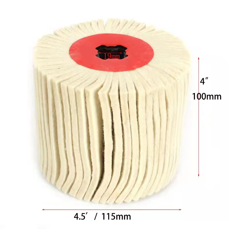 115*100*19mm Wool Felt Wheel for Metal Polish Stainless Steel Aluminium Scratch Repairing Drum Sander Tools