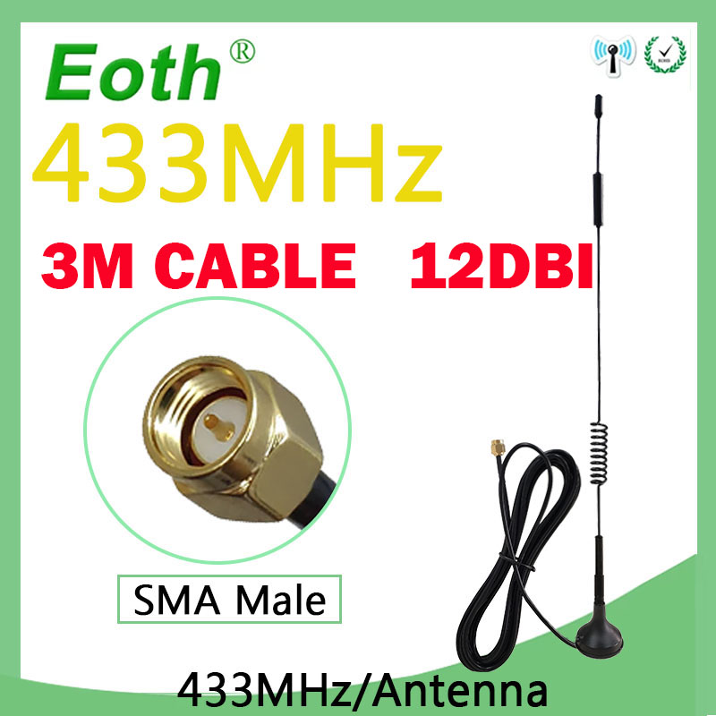 EOTH 1 2 Chiếc 433Mhz Anten 12dbi Sma Đực Lora Antene Tổng Đài Iot Mô Đun Lorawan Đầu Thu Tín Hiệu Antena Cao tăng