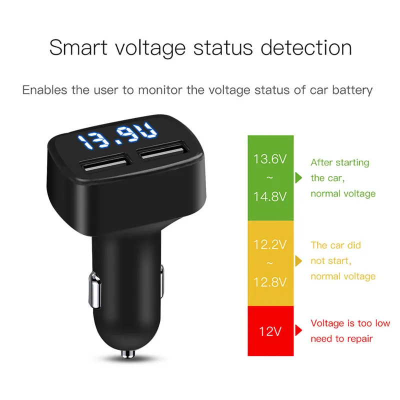 Ô Tô 4 Trong 1 Sạc Sạc Nhanh 3.1A Dual Usb Màn Hình Hiển Thị Lcd Với Nhiệt Độ/Điện Áp/Dòng Điện Máy Đo Kiểm Tra adapter Màn Hình Hiển Thị Kỹ Thuật Số