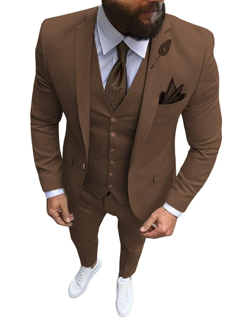 ชายชุดสูท Tuxedo พรหม Slim Fit 3ชิ้นเจ้าบ่าวชุดแต่งงานสำหรับผู้ชาย Blazer Terno Masuclino 3ชิ้น (เสื้อ + เสื้อกั๊ก + กางเกง)
