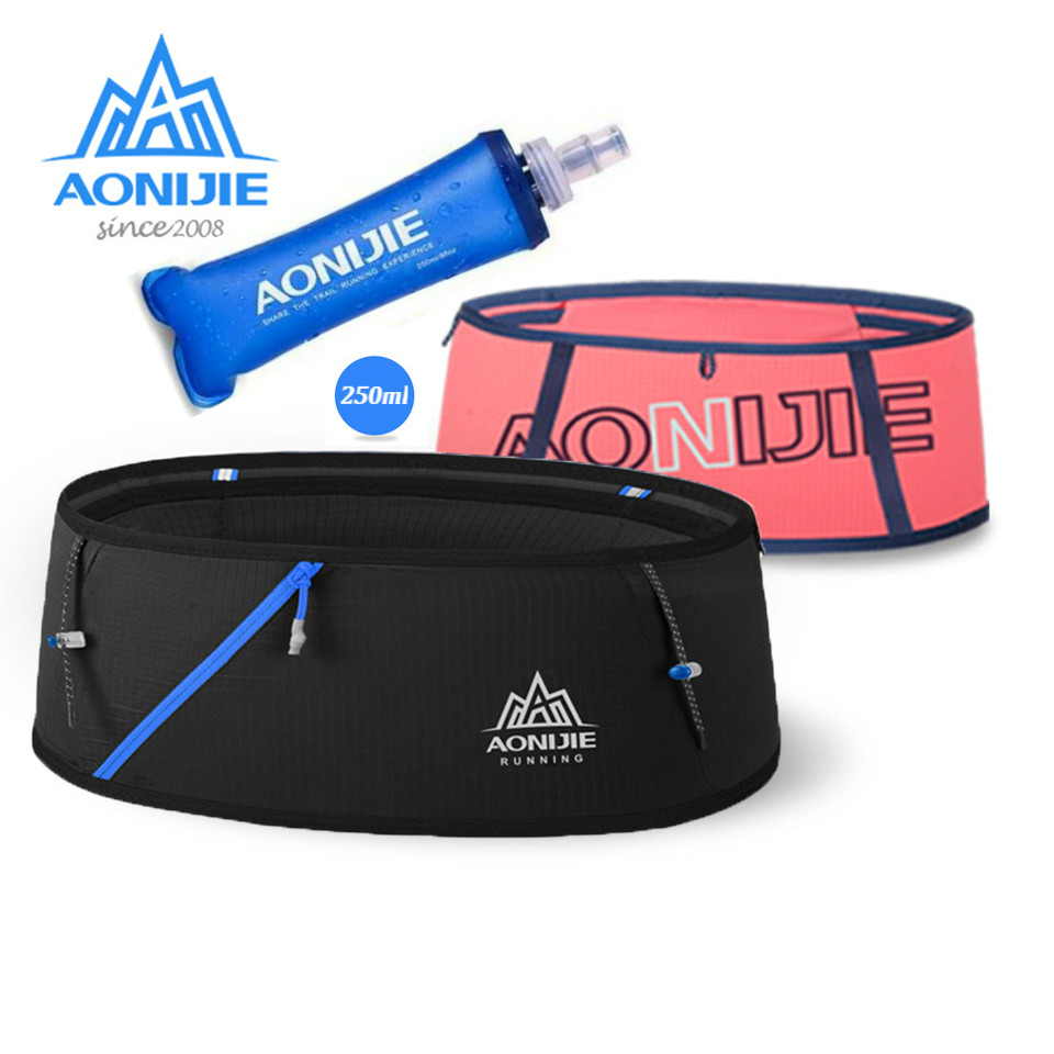AONIJIE 4-Way Stretch Hydration Running Belt เอวแพ็คกระเป๋าเดินทางเงิน Trail มาราธอนออกกําลังกายฟิตเนสผู้ถือโทรศัพท์มือถือ