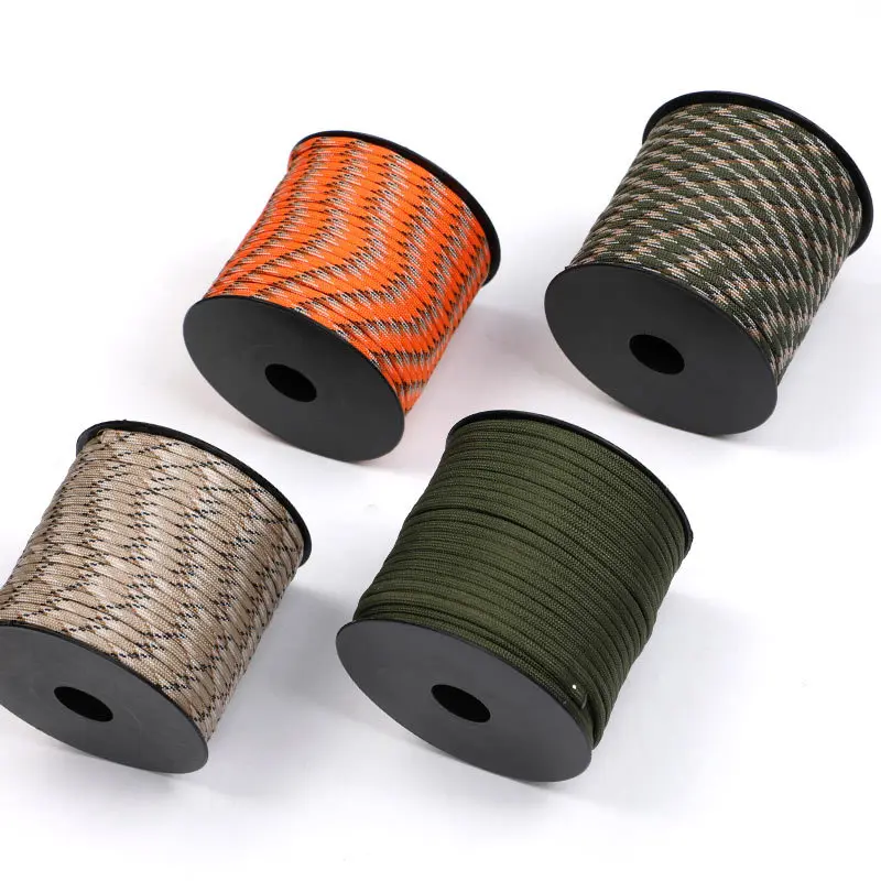 50 M 1 rollo 4 Mm 7 núcleos de soporte Paracord para supervivencia cuerda de paracaídas cordón Camping escalada Camping cuerda senderismo tendedero