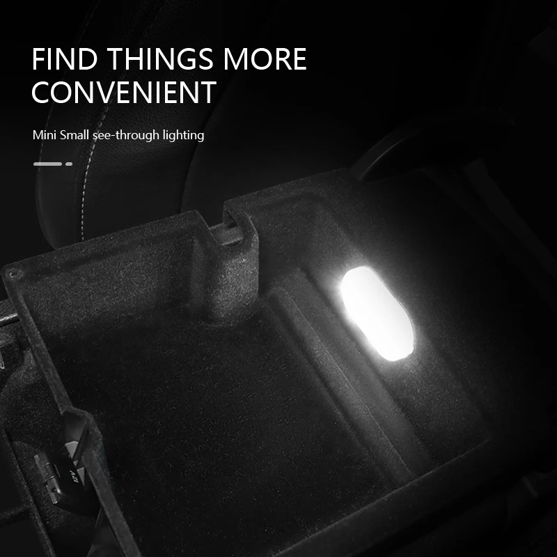 SEAMETAL Mini luz táctil para coche, luz Led recargable por USB, lámpara de lectura magnética, iluminación suave para capó de maletero de suelo de coche