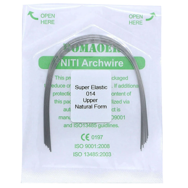 จัดฟัน Nitinol Arches 5 แพ็ค Super Elastics ทันตกรรมลวดธรรมชาติรูปแบบ Niti รอบ Arch สายไฟทันตแพทย์วัสดุการแก้ไข