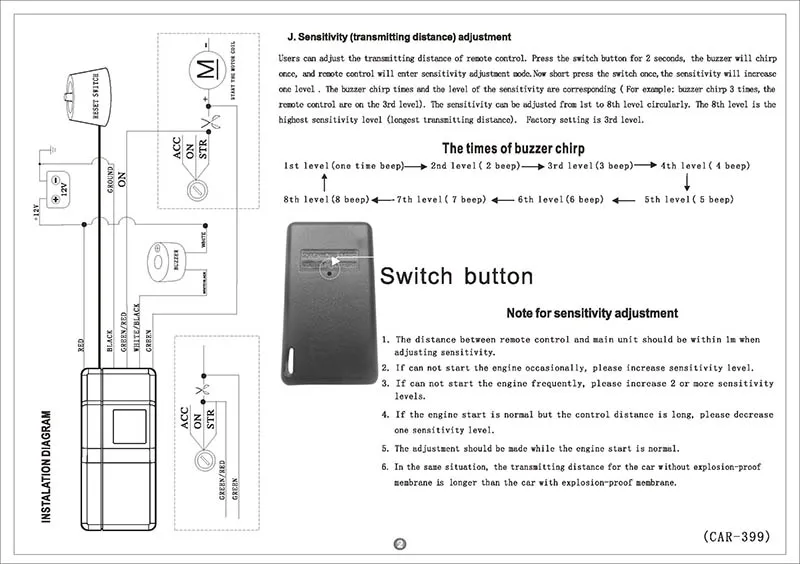 2.4G RFID Gương Phòng Tắm Chống Không Dây Khóa Cơ Xe Hệ Thống Báo Động Chống Cướp Mạch Thông Minh Cắt Tự Động Mở Khóa Thiết Bị