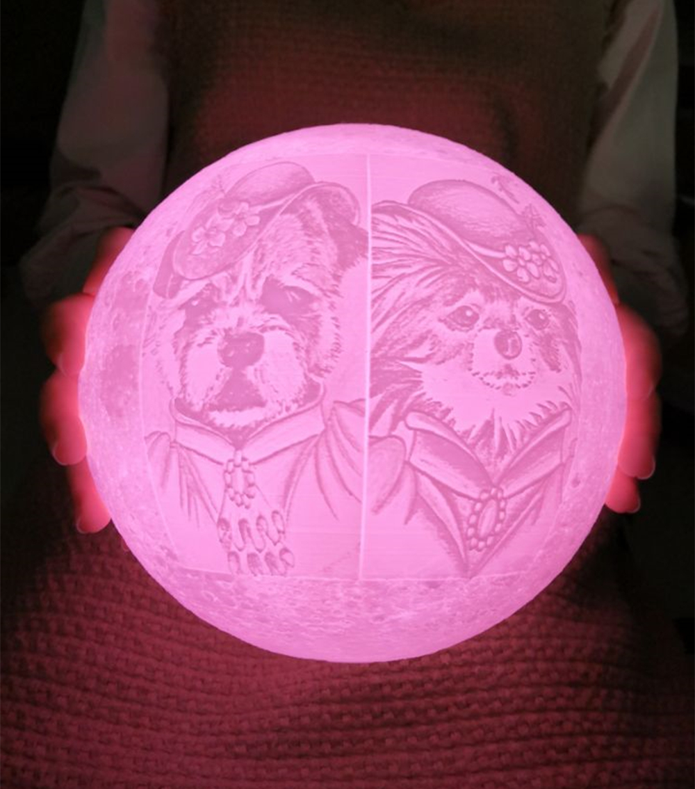 Foto/Text Benutzerdefinierte 3D-Druck Mondlampe Nachtlicht Maßgeschneiderte personalisierte Mondlampe USB wiederaufladbar Touch/Tap/Fernschalter