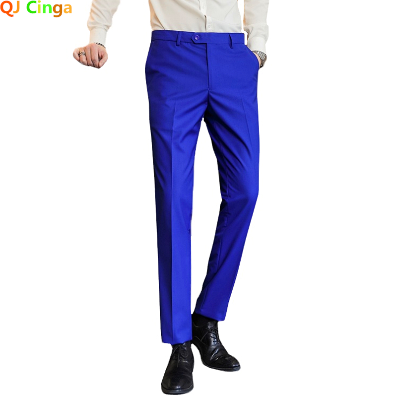 Calças azuis reais, calças sociais masculinas, vermelho verde preto branco pantalones hombre, calças masculinas tamanho asiático, M-5XL 6xl