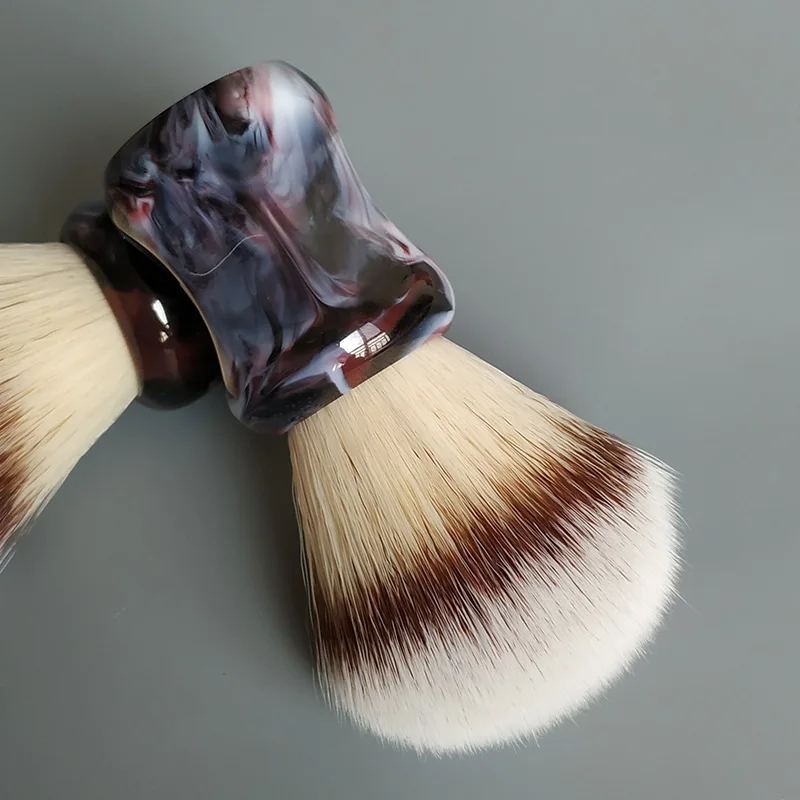 dscosmetic T4 ソフト人工毛シェービングブラシ樹脂ハンドル手作りシェービングブラシ男性ウェットシェービング用