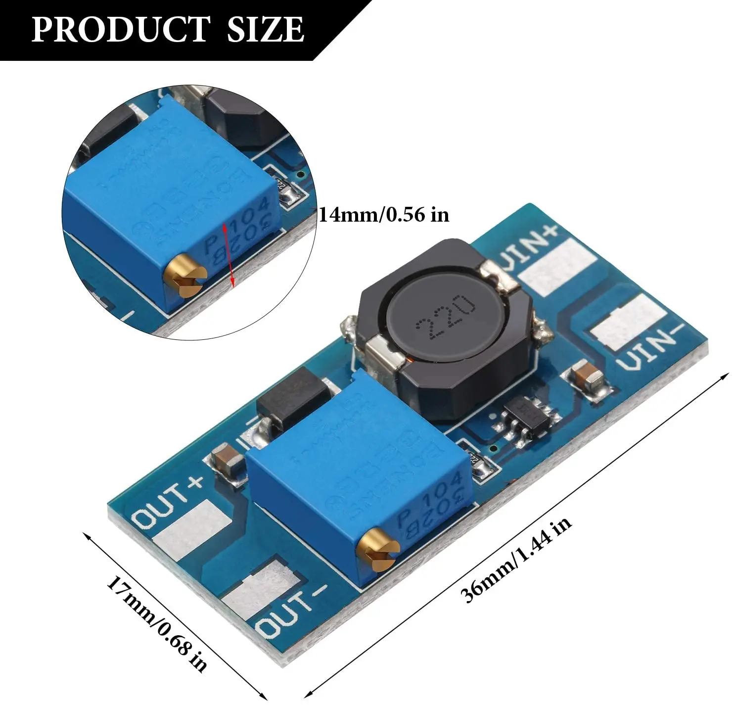 5 Chiếc MT3608 DC-DC Bước Lên Bộ Chuyển Đổi Tăng Áp Mô Đun Cung Cấp Năng Lượng Tăng Cường Bước Lên Ban Đầu Ra Tối Đa 28V 2A