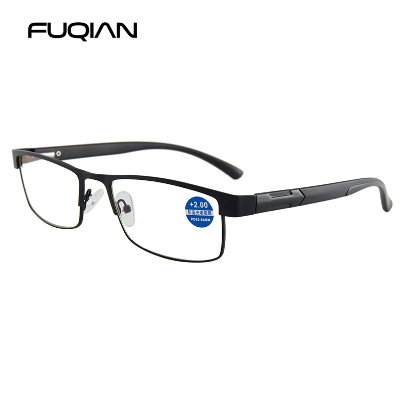Lunettes de lecture en acier inoxydable pour hommes, presbytes, Anti-lumière bleue, + 1.0 1.5 2.0 2.5 3 3.5 4.0