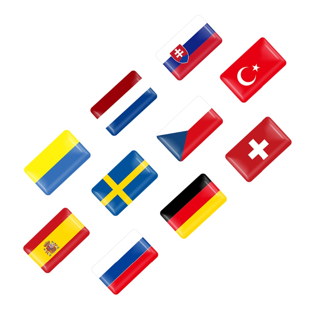 10PCS UK ITALIEN FRANKREICH DEUTSCH Russland JAPAN Nationalen Fahnen SLINE SPORT Auto Aufkleber Autos Motorräder Dekorieren Zubehör