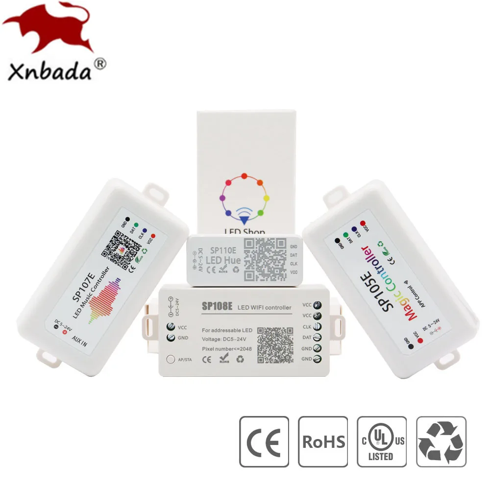 Controlador de tira de píxeles Led WS2812B WS2811 SP105E SP107E SP108E SP110E Bluetooth/WIFI/música controlador de luz Led inteligente DC5-24V