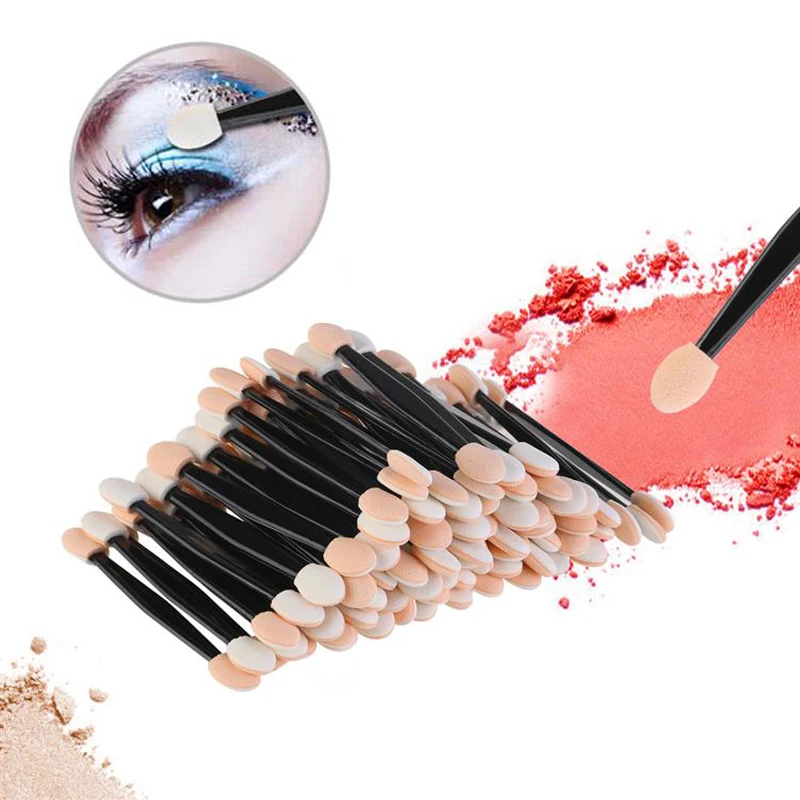 5/30/50/100 Viên Dùng Một Lần Lông Kẻ Dual 2 Mặt Xốp Nylon Bộ Trang Điểm Mắt bàn Chải Dành Cho Lọ Chiết Mỹ Phẩm Trang Điểm