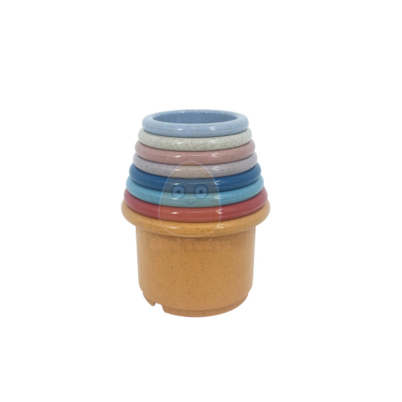 Babyspeelgoed Stapelbeker Tarwestro Zandloper Milieu Vouwtoren Bad Speelwaterset Vroeg educatief speelgoed voor baby's