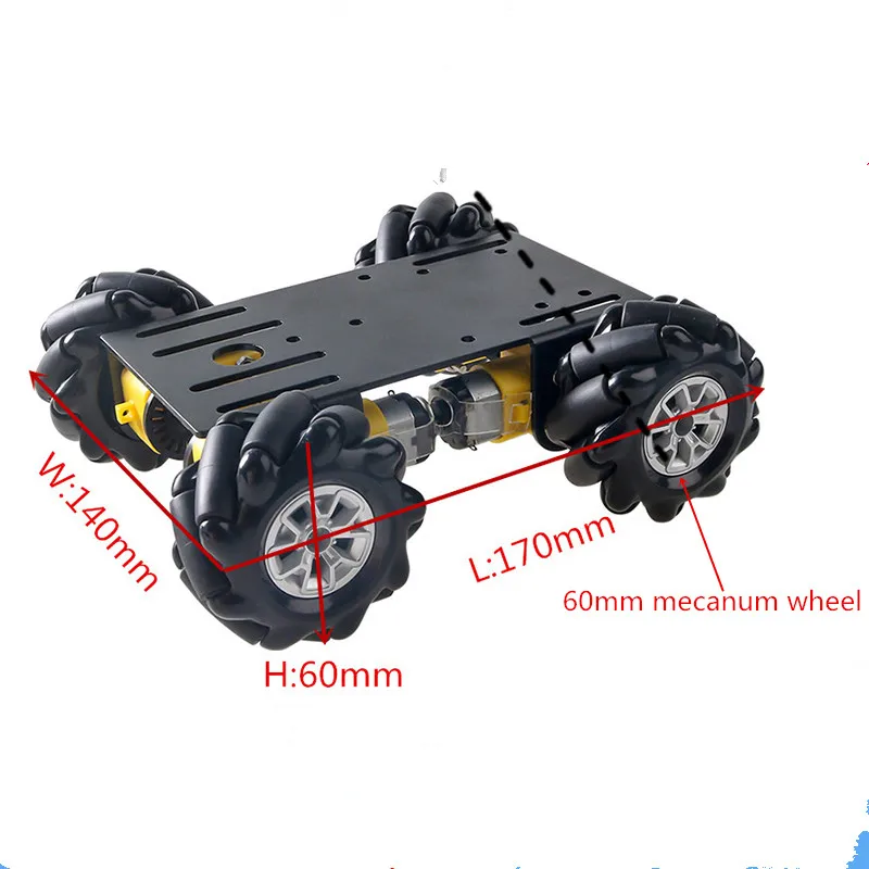 4WD 60Mm Mecanum Bánh Xe Robot Thông Minh Ô Tô Kim Khung Xe Bộ 4 TT Động Cơ Chưa Lắp Ráp Cho DIY Máy Làm Học Tập